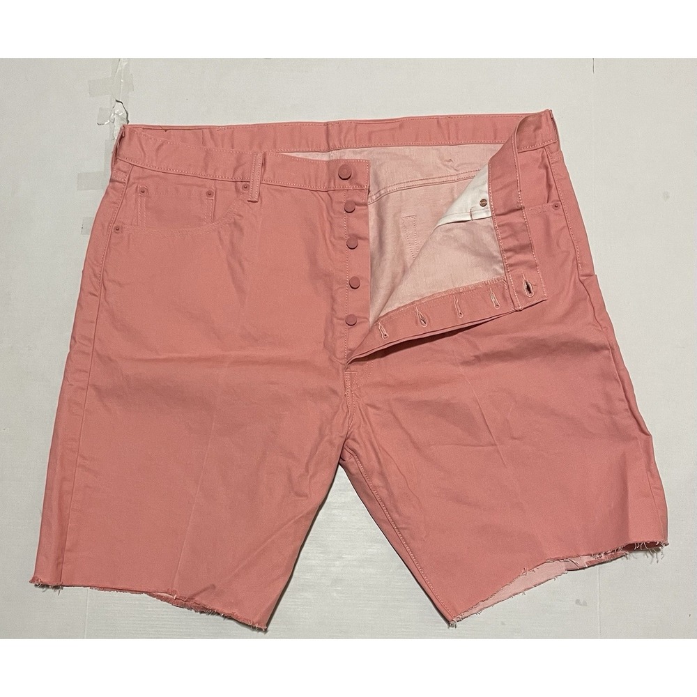NWOT Levi's 501 Button Fly Men Shorts 44 X 10 Pink DIY Cutoff Frayed Raw Hem